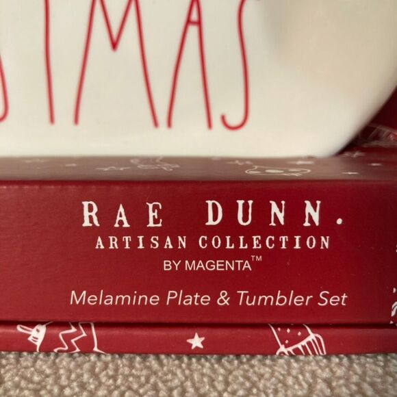 Rae Dunn Set Merry Christmas Santa‎ Plate & Tumbler Milk & Cookies Melamine NIB - Picture 2 of 3